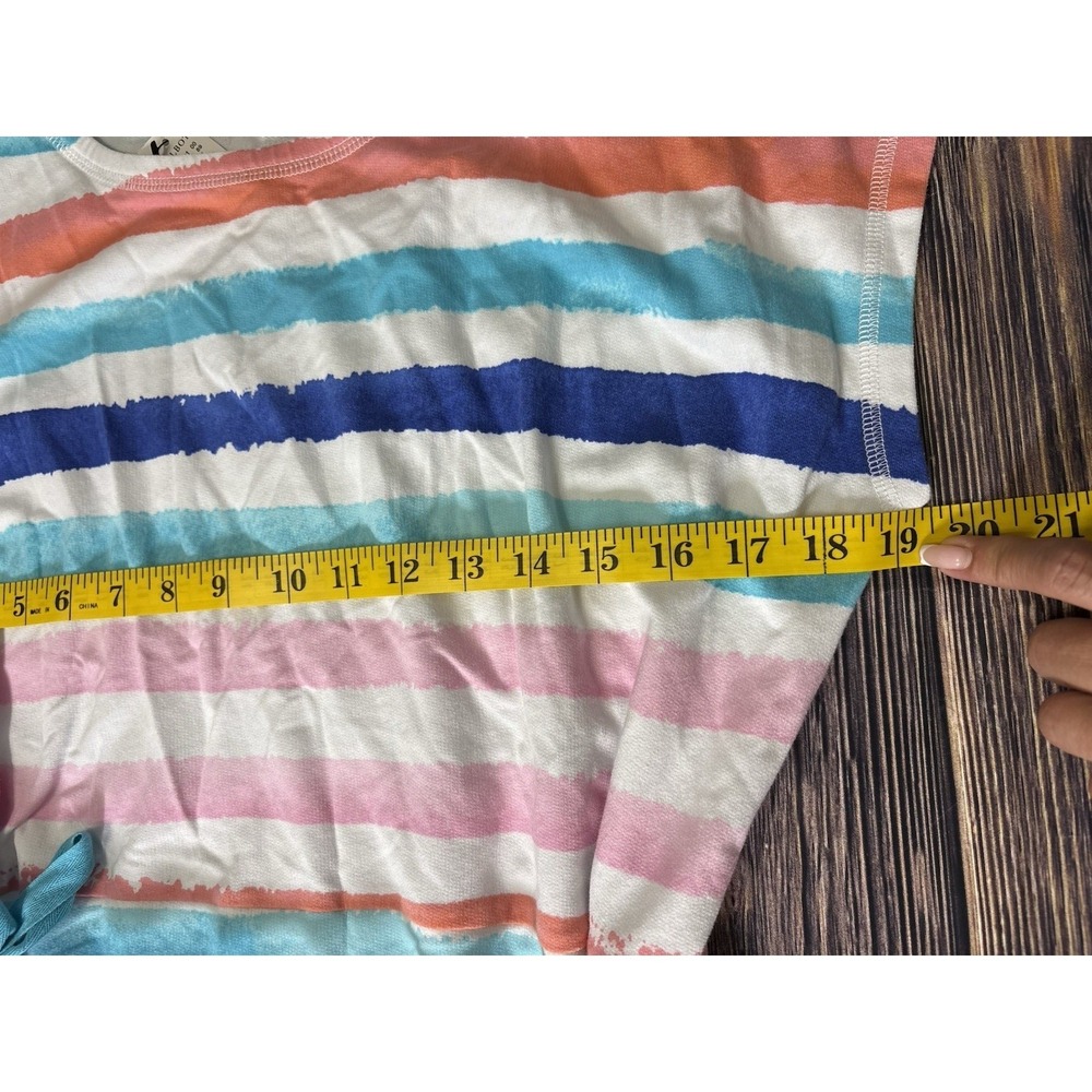 T by Talbots Dress Womens Large Striped Multicolor Midi Belted Casual Summer - Picture 7 of 14